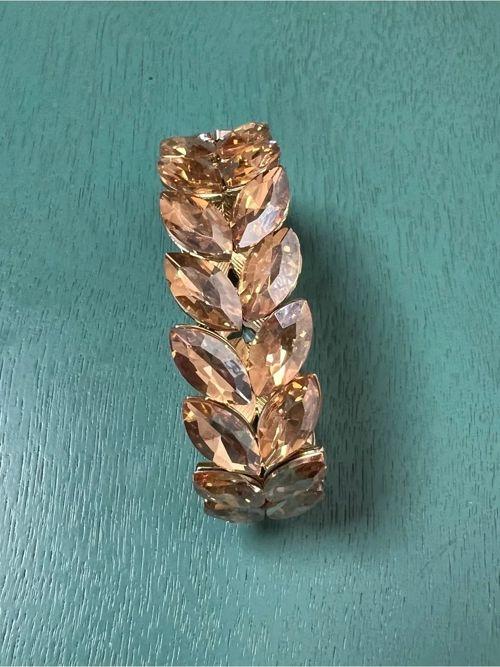 Champagne color Marquise Crystal Leaf Bracelet
